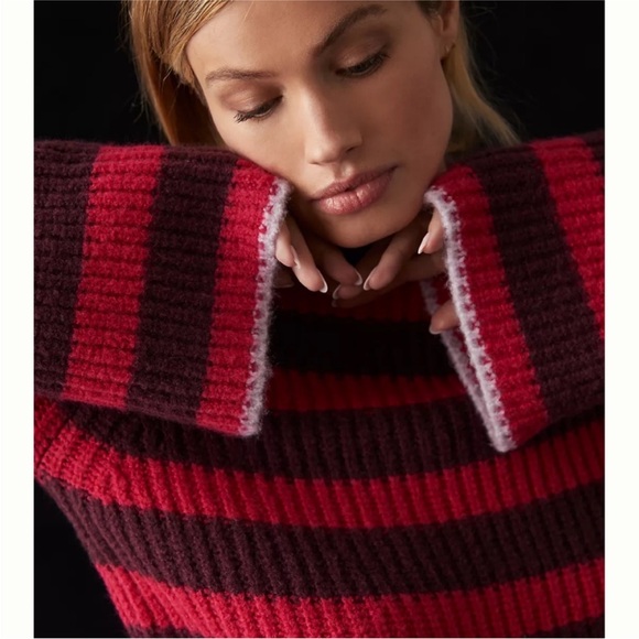 Anthropologie Maeve Striped Bell Sleeve Sweater - Picture 2 of 6